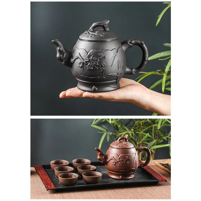 Large Capacity Purple Sand Pot Teaware Handmade Ball Filter Bubble Teapot Ceramic Household Chinese Tea Set Hot Sale Teacup Set