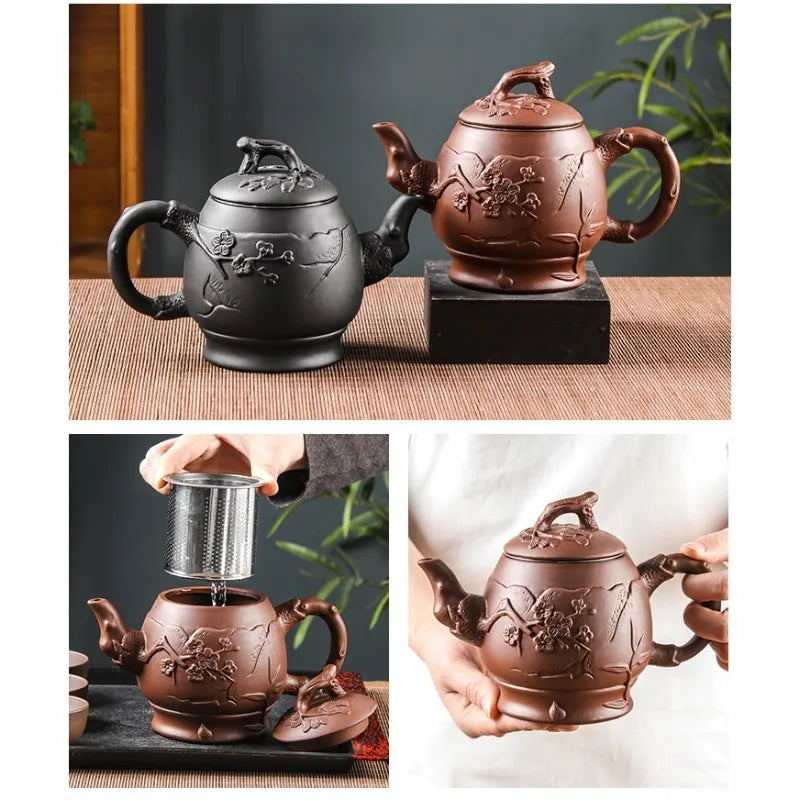 Large Capacity Purple Sand Pot Teaware Handmade Ball Filter Bubble Teapot Ceramic Household Chinese Tea Set Hot Sale Teacup Set