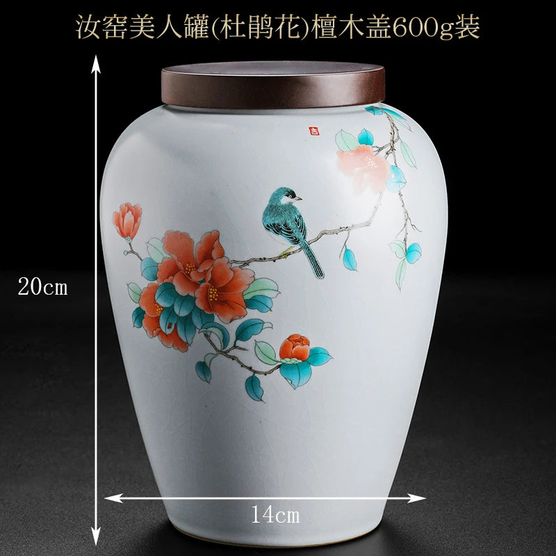 Large gourd tea pot ceramic storage sealed pot wake up tea pot general loose tea moisture-proof tea tank tea pot packaging box