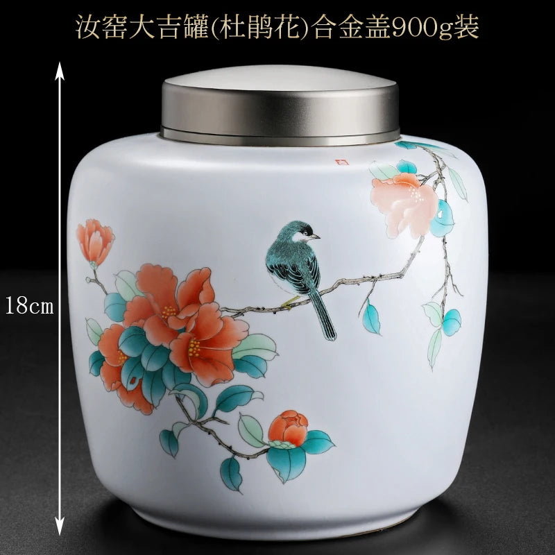Large gourd tea pot ceramic storage sealed pot wake up tea pot general loose tea moisture-proof tea tank tea pot packaging box