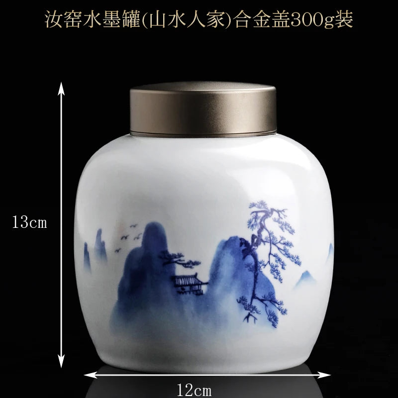 Large gourd tea pot ceramic storage sealed pot wake up tea pot general loose tea moisture-proof tea tank tea pot packaging box
