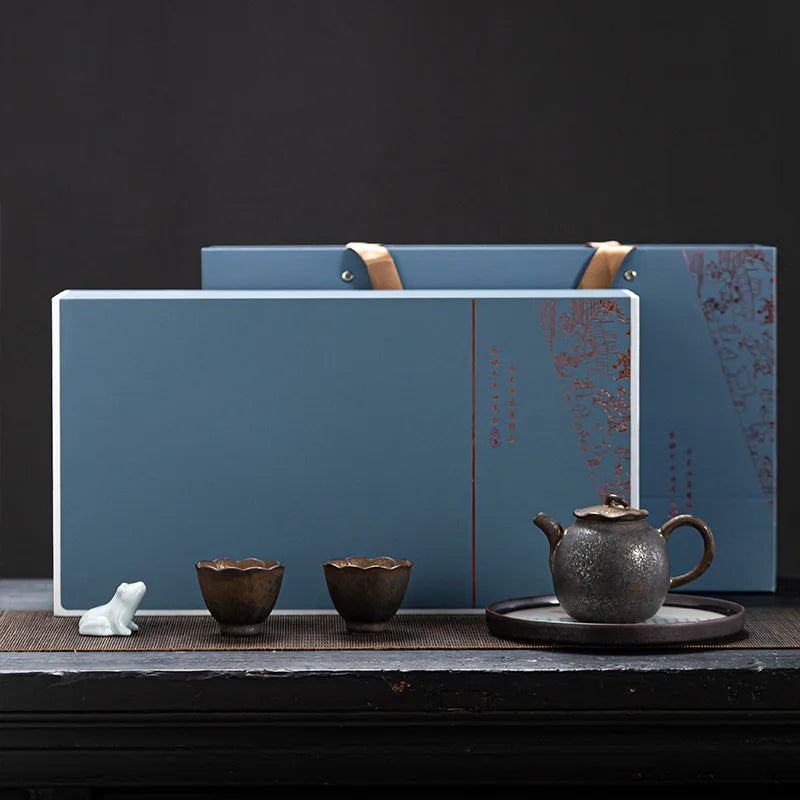 Lotus Pond Moonlight Ceramic Tea Set Ceramic Gift Box Household Little Teapot Tea Set Chinese Kung Fu Tea Set Teaware
