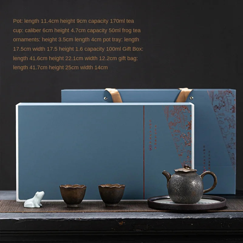 Lotus Pond Moonlight Ceramic Tea Set Ceramic Gift Box Household Little Teapot Tea Set Chinese Kung Fu Tea Set Teaware
