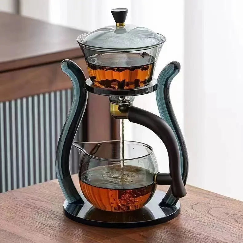 Magnetic Induction Tea Set with Heat-resistant Glass Teapot - Automatic Teaware Set for Tea Lovers