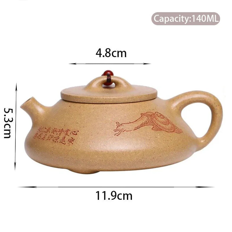 Master Handmade Zisha Teapot Authentic Yixing Purple Clay Tea Pot Raw Ore Zhu Mud Tea Maker Chinese Tea Set Supplies 140ml