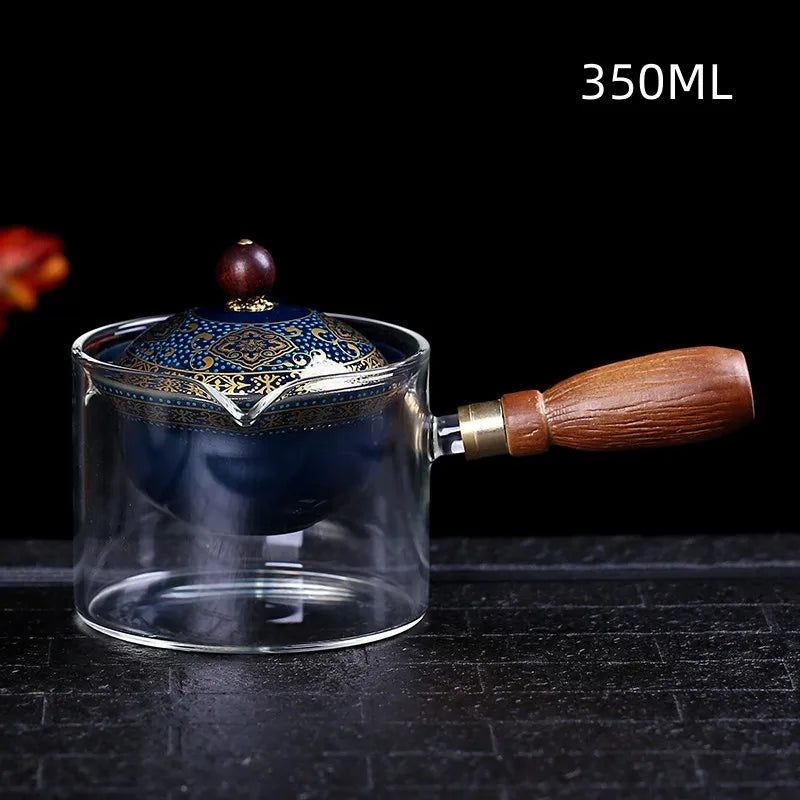 New Style Ceramic Glass Teapot Chinese Gongfu Tea Pot 360 Rotation Tea Maker  Automatic Single Pot   Teapot For Tea
