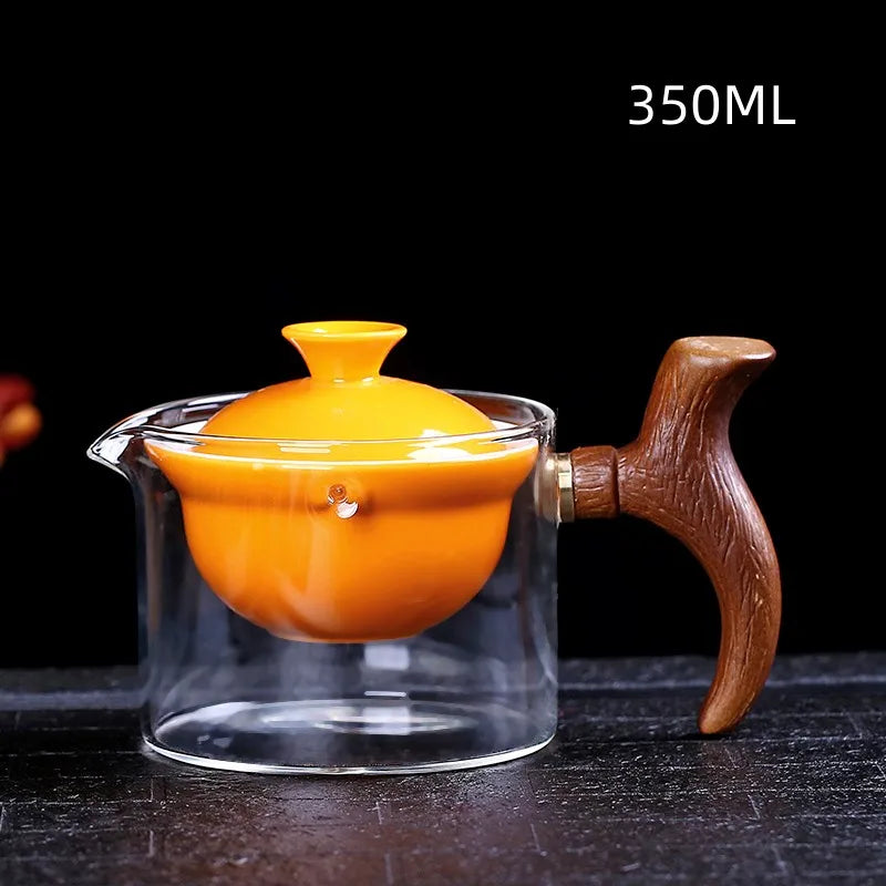 New Style Ceramic Glass Teapot Chinese Gongfu Tea Pot 360 Rotation Tea Maker  Automatic Single Pot   Teapot For Tea