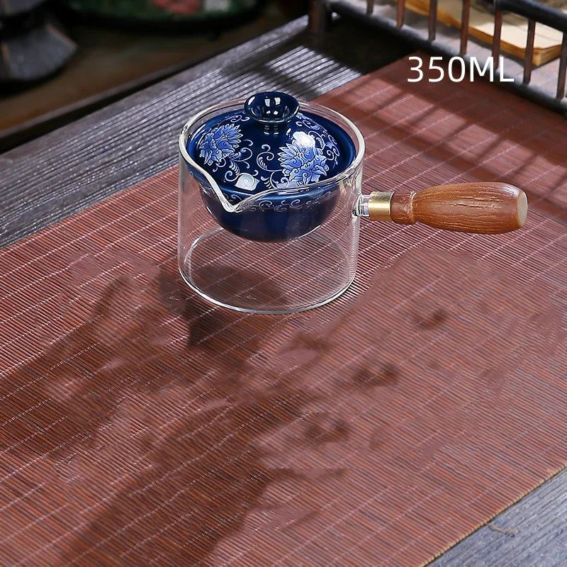 New Style Ceramic Glass Teapot Chinese Gongfu Tea Pot 360 Rotation Tea Maker  Automatic Single Pot   Teapot For Tea