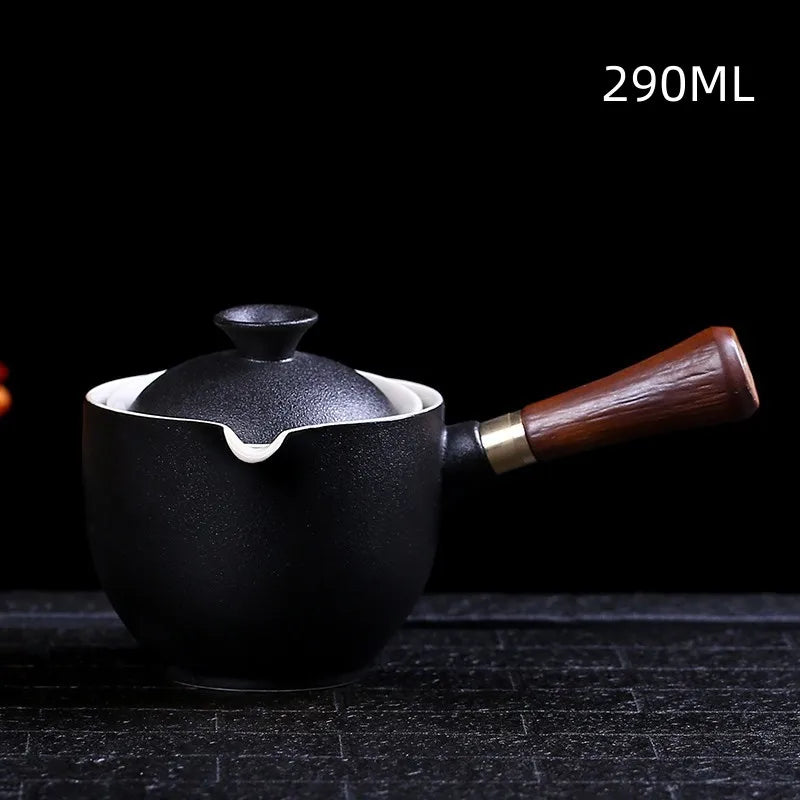 New Style Ceramic Glass Teapot Chinese Gongfu Tea Pot 360 Rotation Tea Maker  Automatic Single Pot   Teapot For Tea