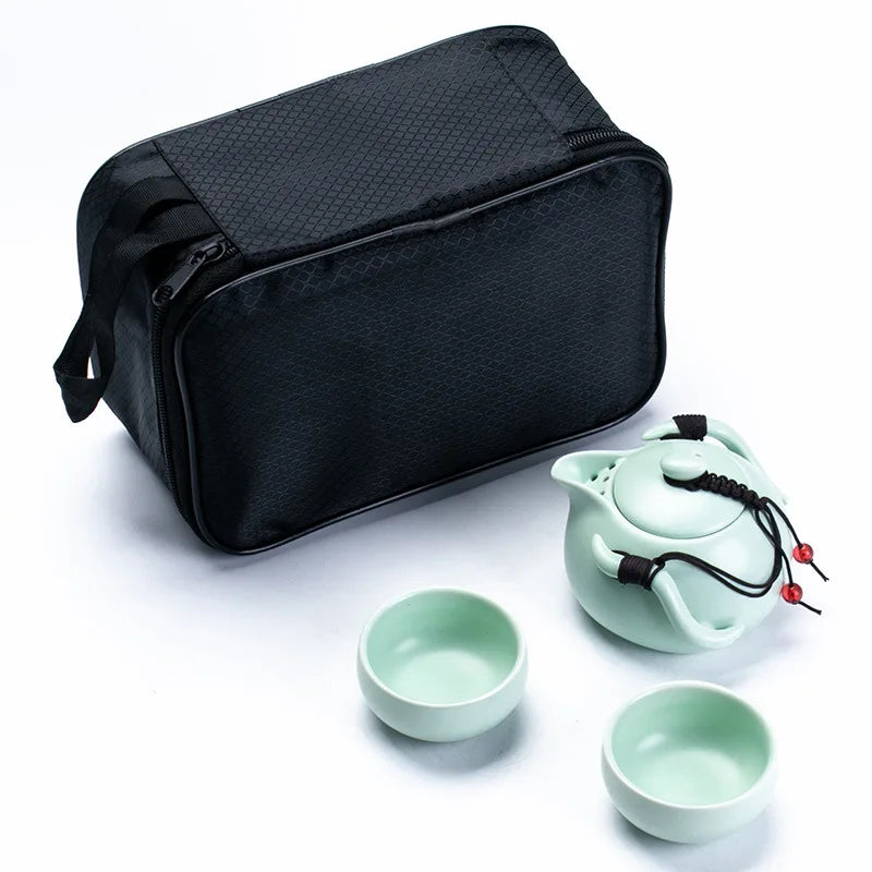 New tea cups white Ceramic cup set clay cup pu er tea tols kung fu teapot tea cup Travel bag Free shipping