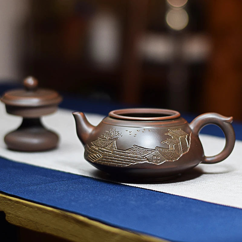 Nixing Tao teapot tea pot filter Teapot Handmade Carving Nixing clay Customized Gifts Authentic  Teapot theiere