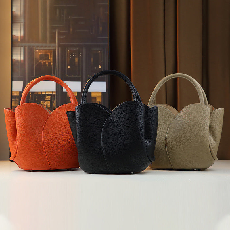 Tulip Sub-Bag Set for Women Solid Color Minimalist Top Handle Purse, Versatile Business Commuter Shoulder Crossbody Handbag with Elegant Design