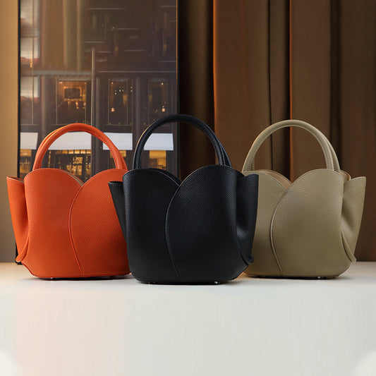 Tulip Sub-Bag Set for Women Solid Color Minimalist Top Handle Purse, Versatile Business Commuter Shoulder Crossbody Handbag with Elegant Design