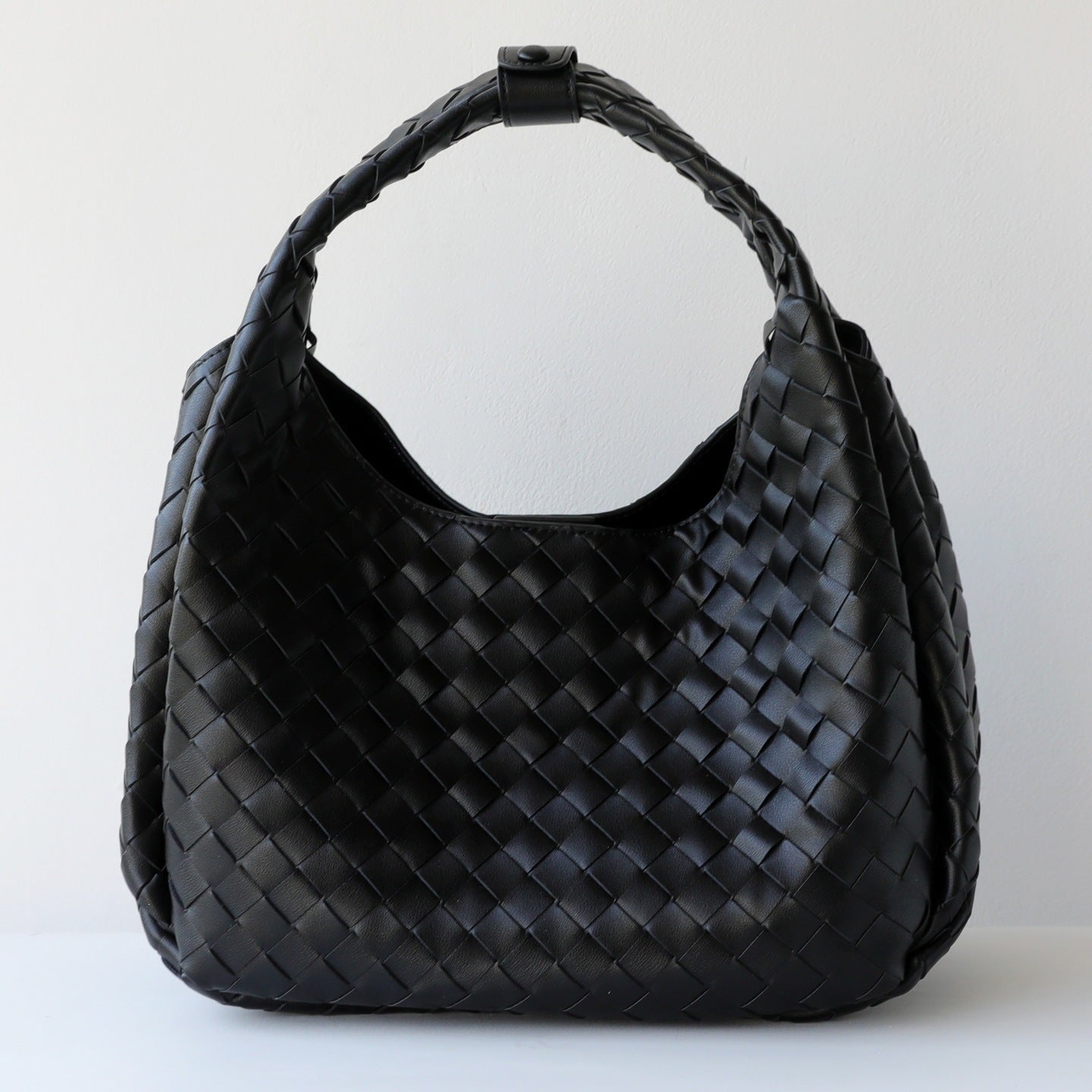Handwoven Genuine Leather Underarm Tote Bag for Women Large Capacity Shoulder Handbag, Minimalist Commuter Purse with Artisan Texture