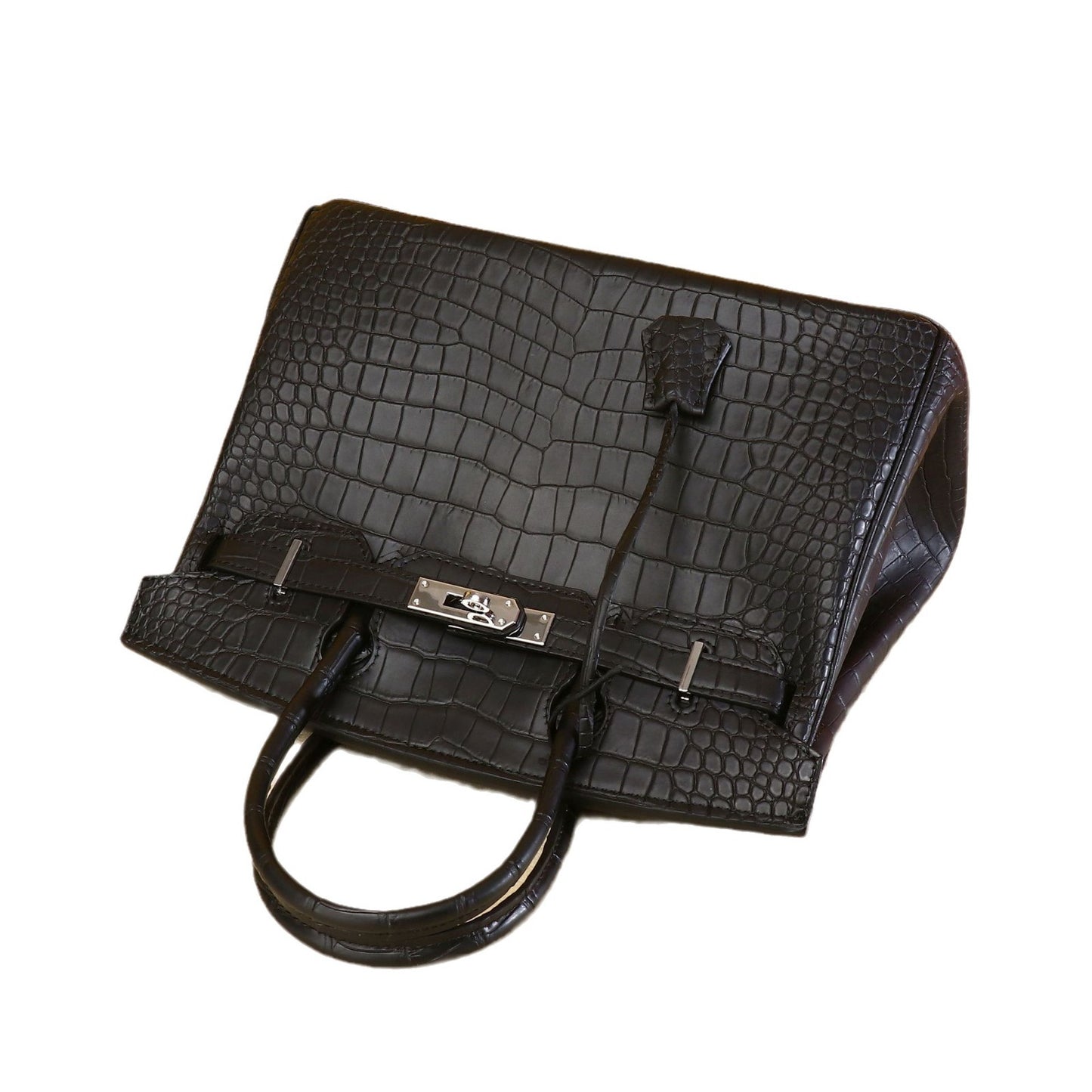 Elegant Croc-Embossed Birkin-Inspired Tote Bag for Women, Premium Luxury Shoulder Crossbody Handbag with Classic Top-Handle Design, Versatile Sophisticated Purse for Everyday Style