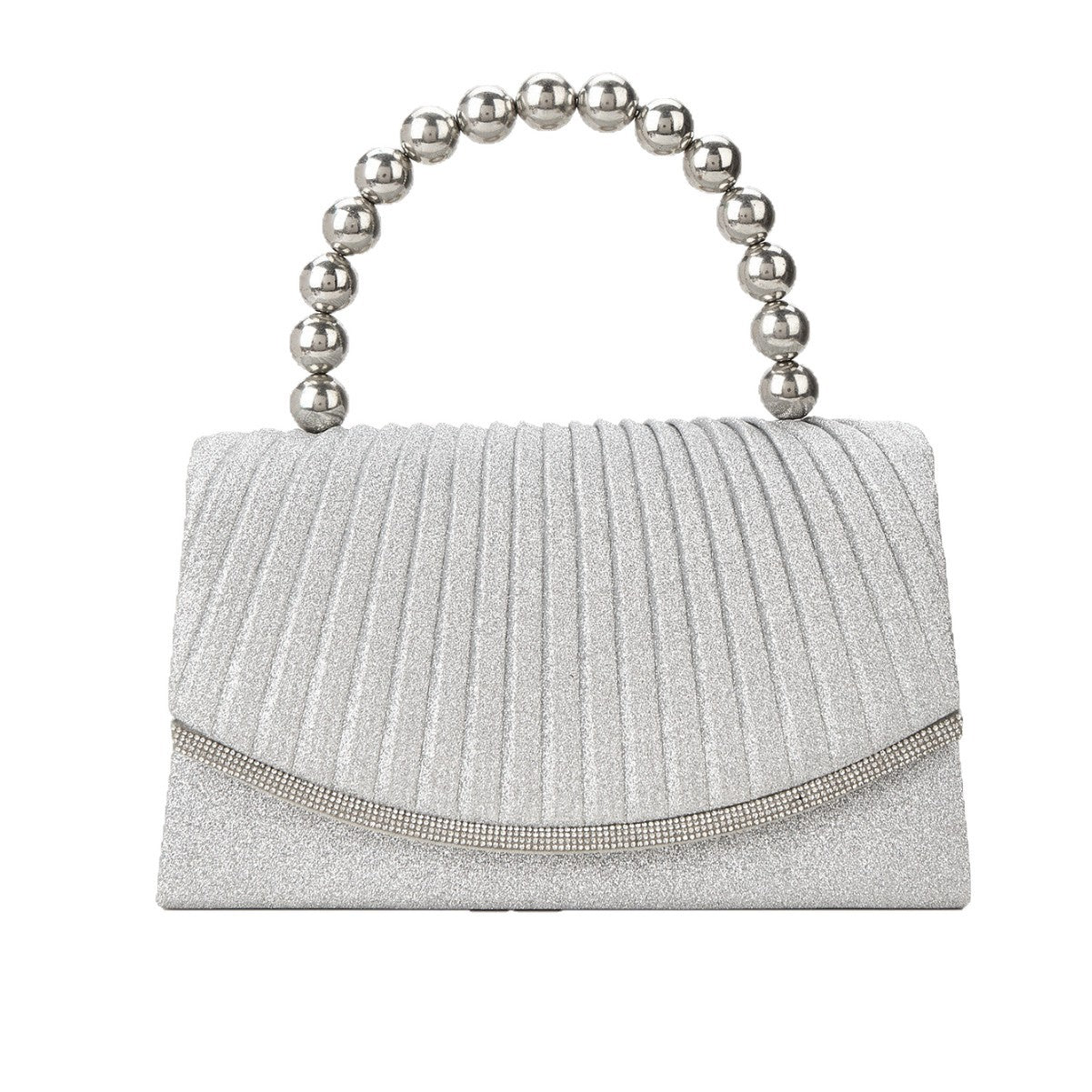 Satin Beaded Evening Clutch for Women, New Elegant Flap Top Handle Purse, Perfect Banquet Formal Gown Handbag for Ladies