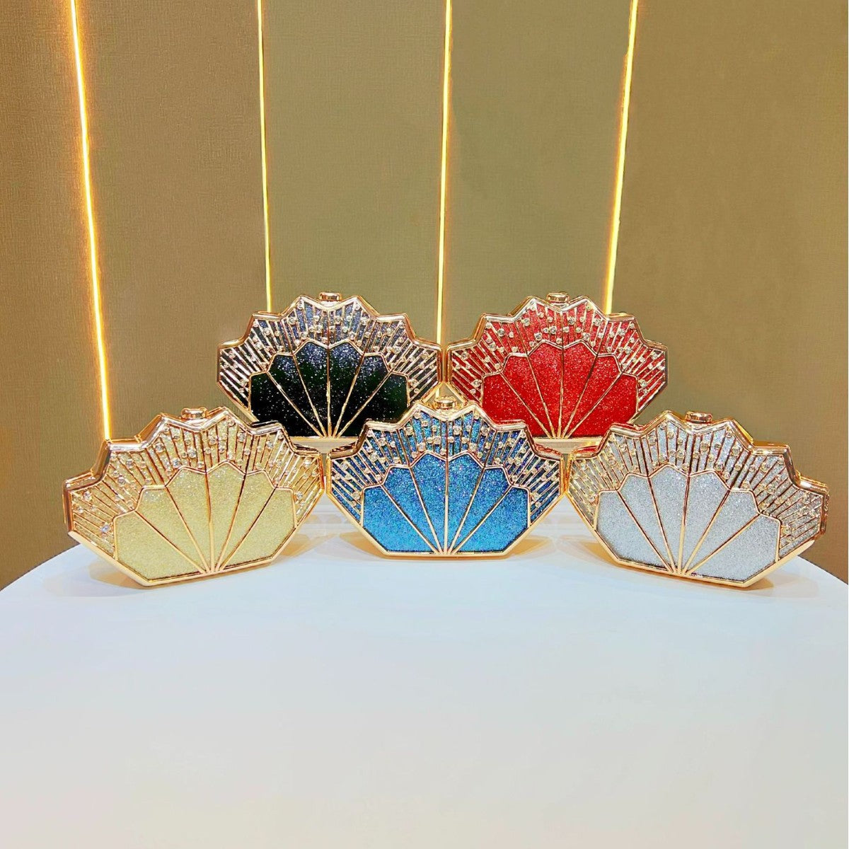 Women's Rhinestone-Embellished Premium Evening Clutch, Exquisite Top-Handle Crossbody Shoulder Handbag with Glamorous Design