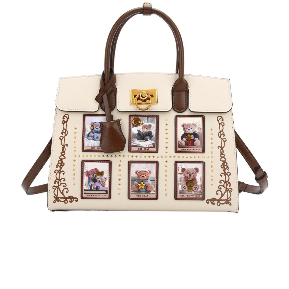 New Arrival Vintage Embroidered Birkin-Inspired Tote Bag for Women, Premium Large Capacity Top-Handle Shoulder Handbag with Exquisite Print Detail, Fashionable Everyday Purse