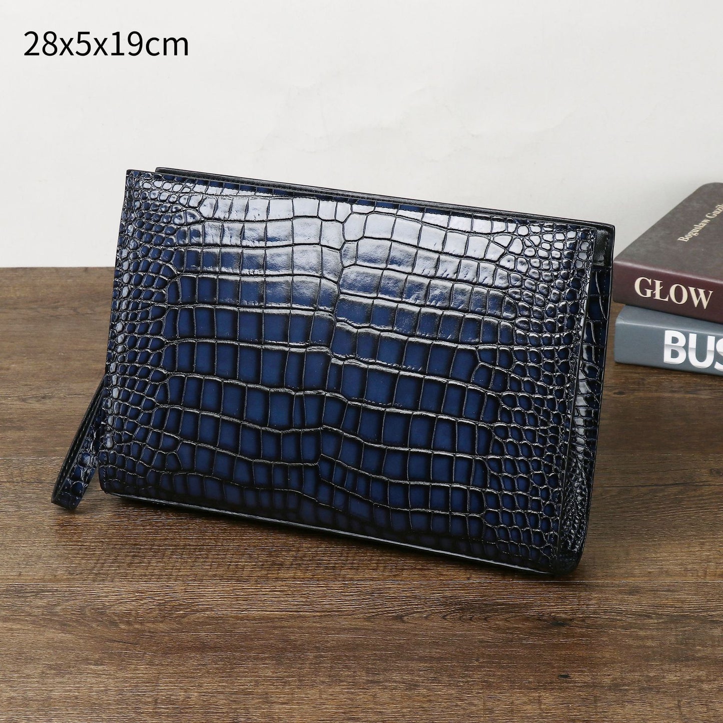 New Arrival Distressed Croc-Effect Large Clutch Wallet for Men, A Multi-Functional Business Handheld Bag with Spacious Capacity & Document Organizer