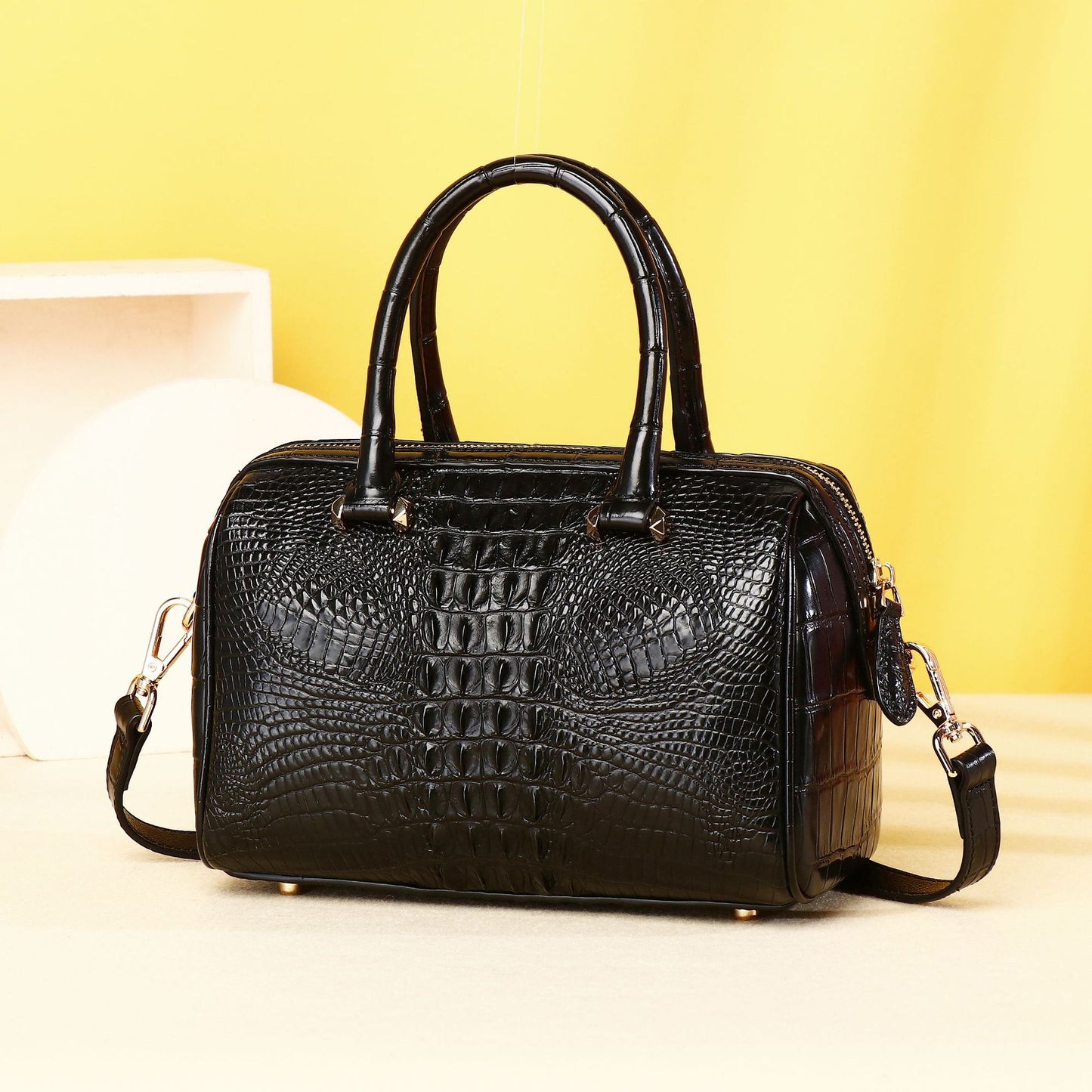 New Arrival Croc-Effect Classic Pillow Bag for Women, A Premium Top-Handle Crossbody Shoulder Handbag with Casual Fashionable Design