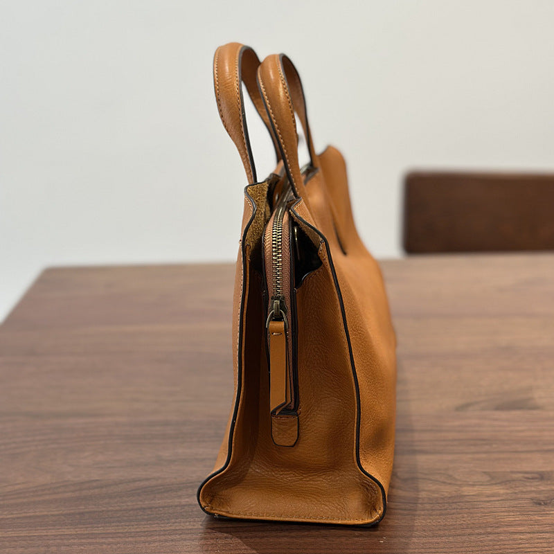 Genuine Top Layer Cowhide Tote Bag for Women, New Spring Casual Versatile Shoulder Crossbody Purse, Small Leather Handbag for Ladies