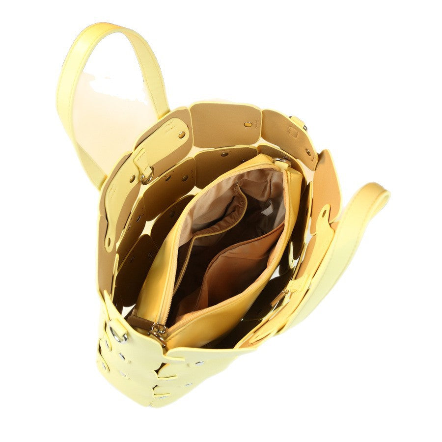Geometric Patchwork Bucket Bag Set for Women Large Capacity Shoulder Crossbody Handbag, Creative Versatile Purse with Detachable Sub-Bag