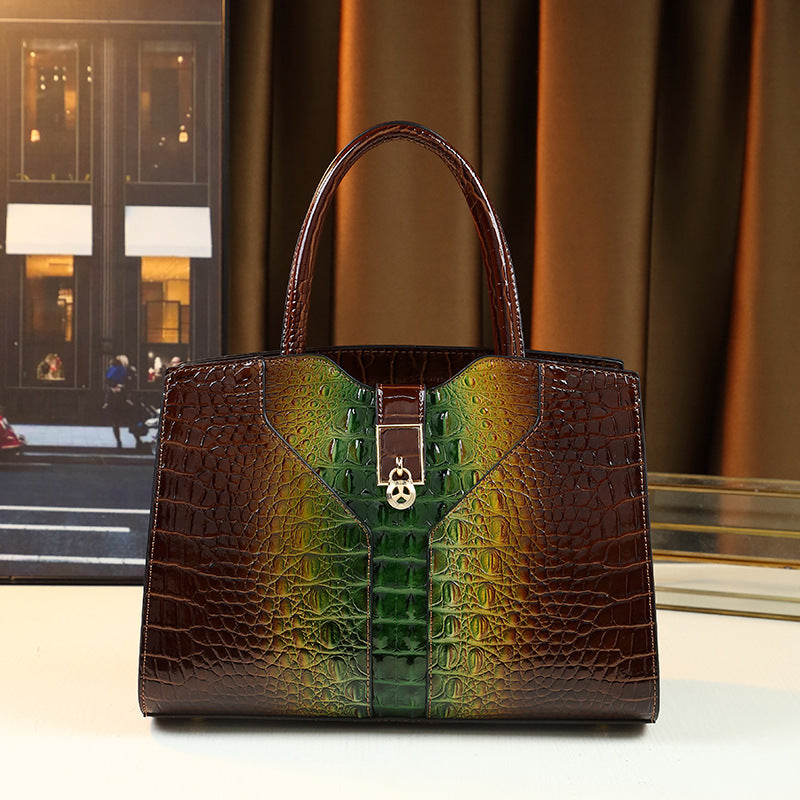 New Arrival Multi-Color Croc-Effect Commuter Bag for Women, A Trendy Top-Handle Crossbody Shoulder Handbag with Fashionable Everyday Design 7987