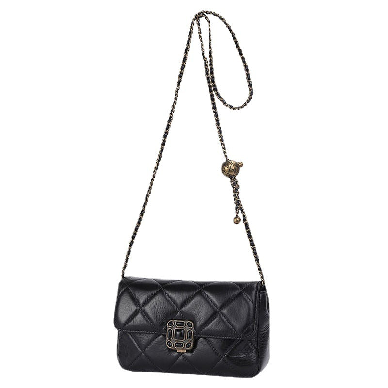 New Fall Winter Quilted Vintage Small Square Bag, Premium Shoulder Crossbody Purse, Versatile Chic Handbag for Women