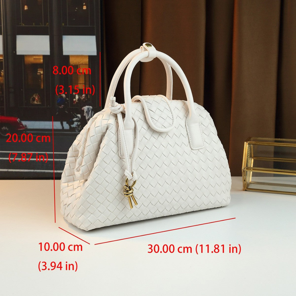 Handwoven Tote Bag for Women Premium Shoulder Crossbody Handbag, Casual Versatile Purse with Artisan Woven Texture