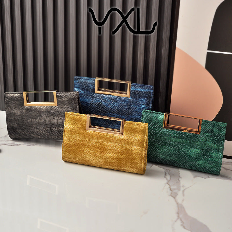 New Arrival Classic Croc-Effect Evening Clutch for Women, A Versatile PU Leather Crossbody Shoulder Handbag Perfect for Parties & Special Occasions