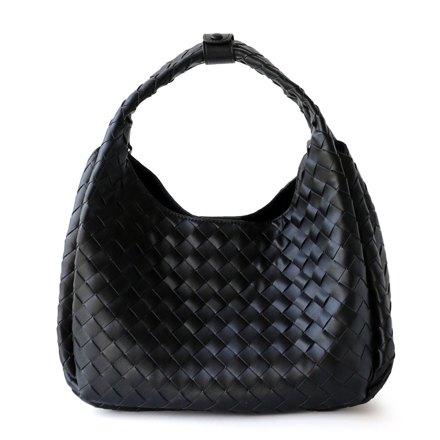 Handwoven Genuine Leather Underarm Tote Bag for Women Large Capacity Shoulder Handbag, Minimalist Commuter Purse with Artisan Texture