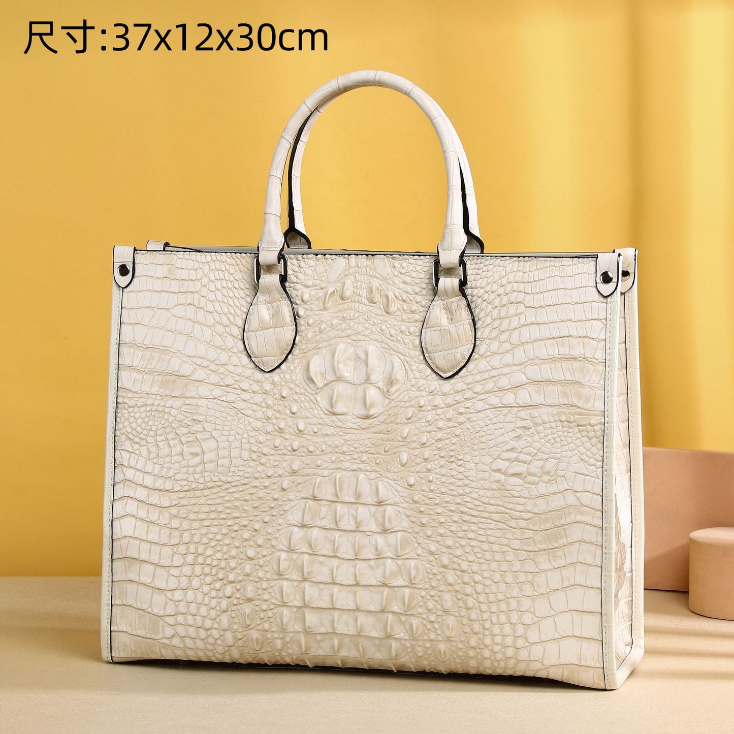 New Arrival Croc-Effect Large Capacity Tote Bag for Women, A Minimalist Versatile Shoulder Crossbody Handbag with Fashionable Everyday Design