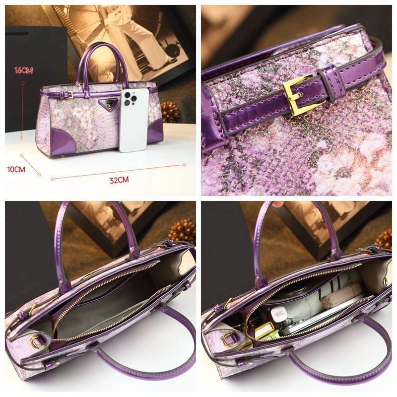 Chic Snake-Effect Birkin-Inspired Tote Bag for Women, Premium High-End Top-Handle Crossbody Shoulder Handbag with Sophisticated Versatile Design, Ideal Everyday Purse for Mom
