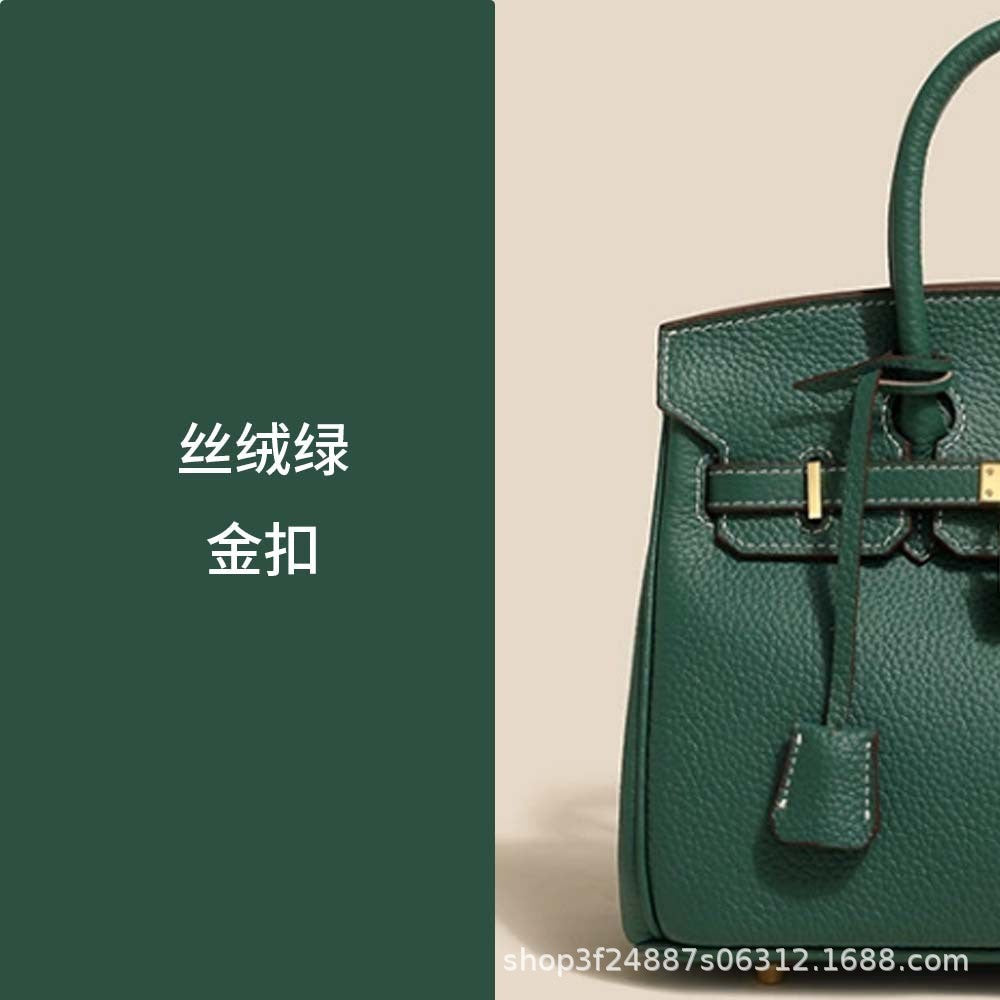 Premium Top-Layer Cowhide Leather with Pebbled Texture, Birkin-Inspired Tote Bag for Women, Spacious Large Capacity Top-Handle Shoulder Crossbody Handbag with Luxurious Feel