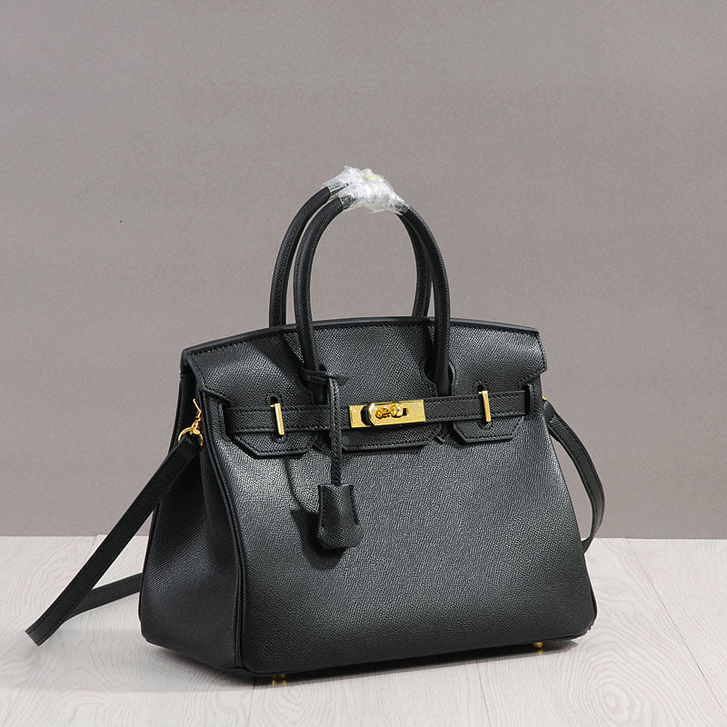 Genuine Top Layer Cowhide Birkin-Kelly Style Tote Bag for Women, New Arrival Large Capacity Commute Top Handle Handbag, Premium Leather Purse for Ladies