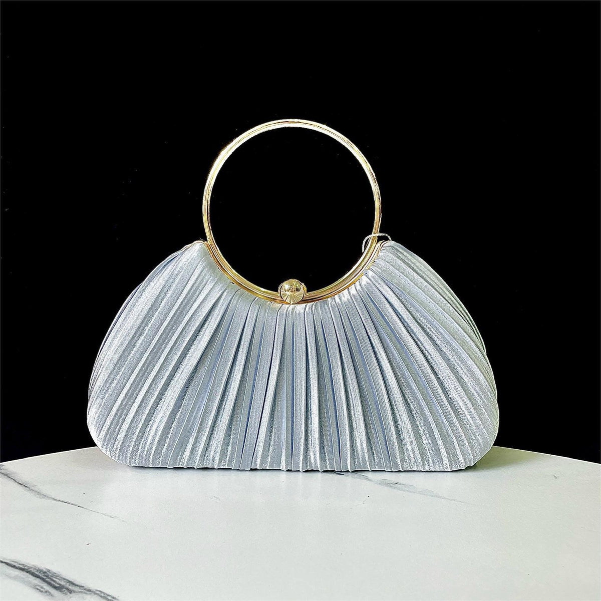 Elegant Pleated Evening Bag for Women, A Glamorous Chain Top-Handle Crossbody Shoulder Handbag Perfect for Banquets Parties & Special Occasions