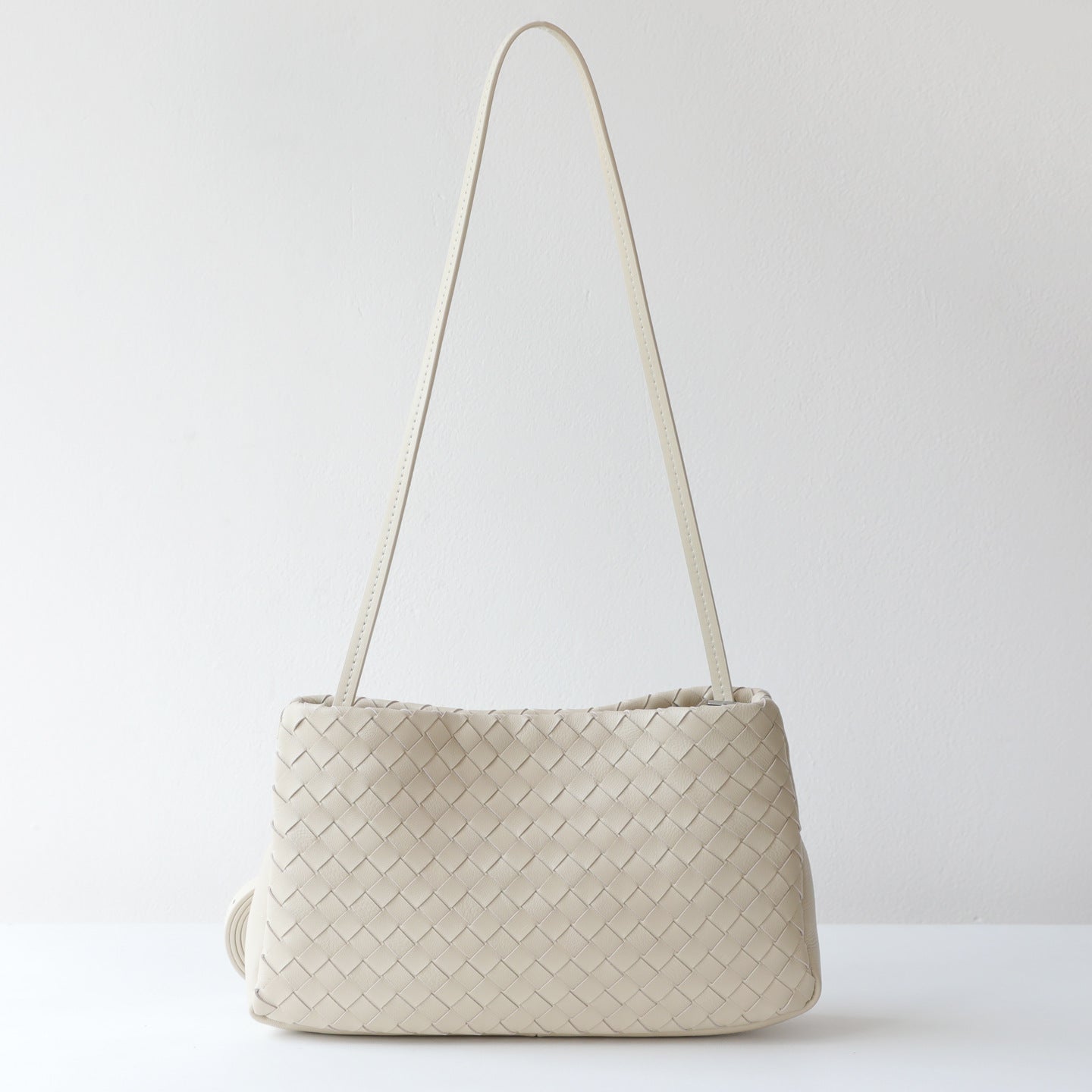 Sheepskin Woven Mini Square Bag for Women Double Strap Shoulder Crossbody Handbag, Premium Genuine Leather Purse with Artisan Texture