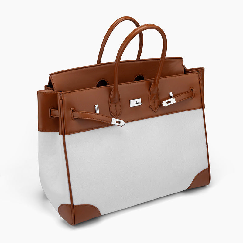 Chic Birkin-Inspired Light Luxury Tote Bag for Unisex, Spacious Travel Duffel Gym Bag with Top-Handle Design, Perfect for Everyday & Workout