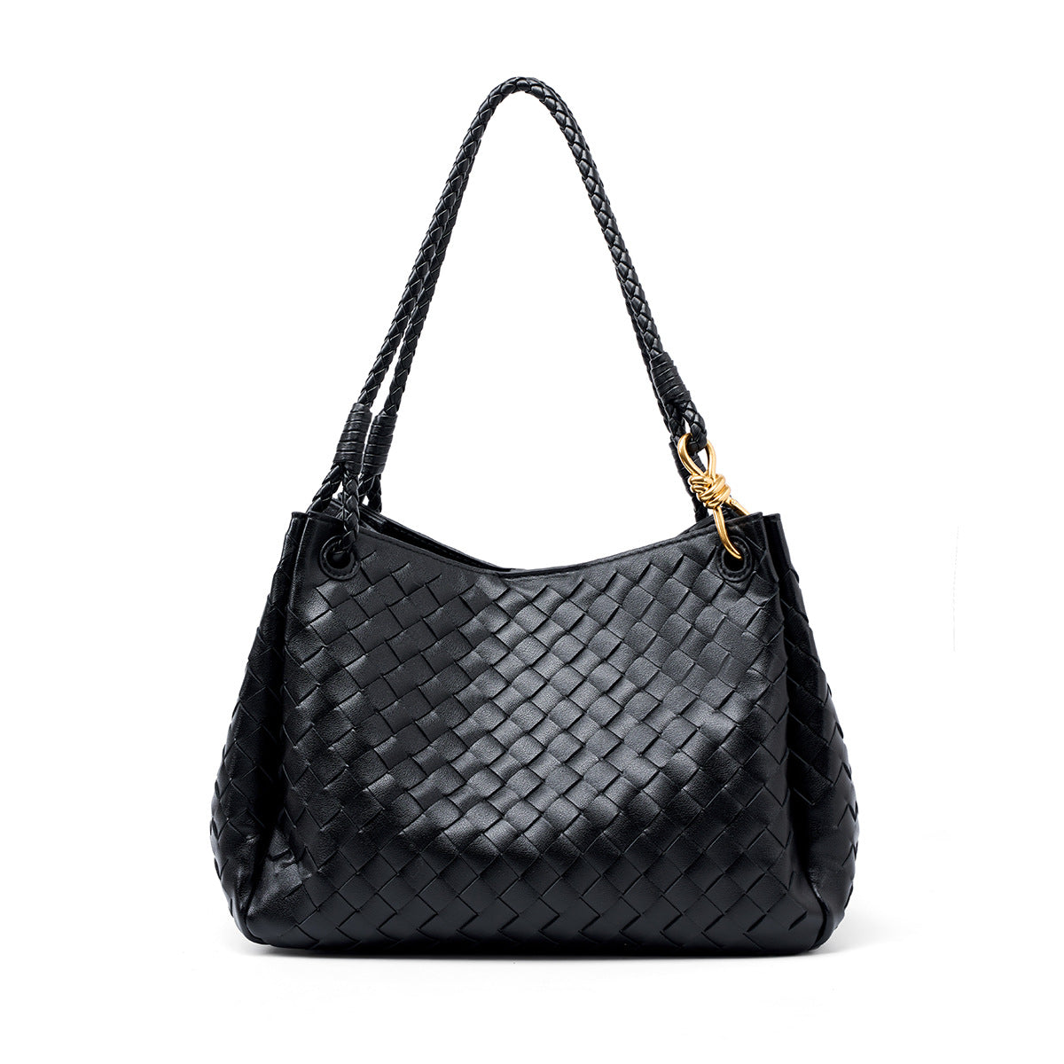 Handwoven Cowhide Large Capacity Tote, Niche Underarm Shoulder Top Handle Bag, Casual Fashion Cross-Border Handbag for Women