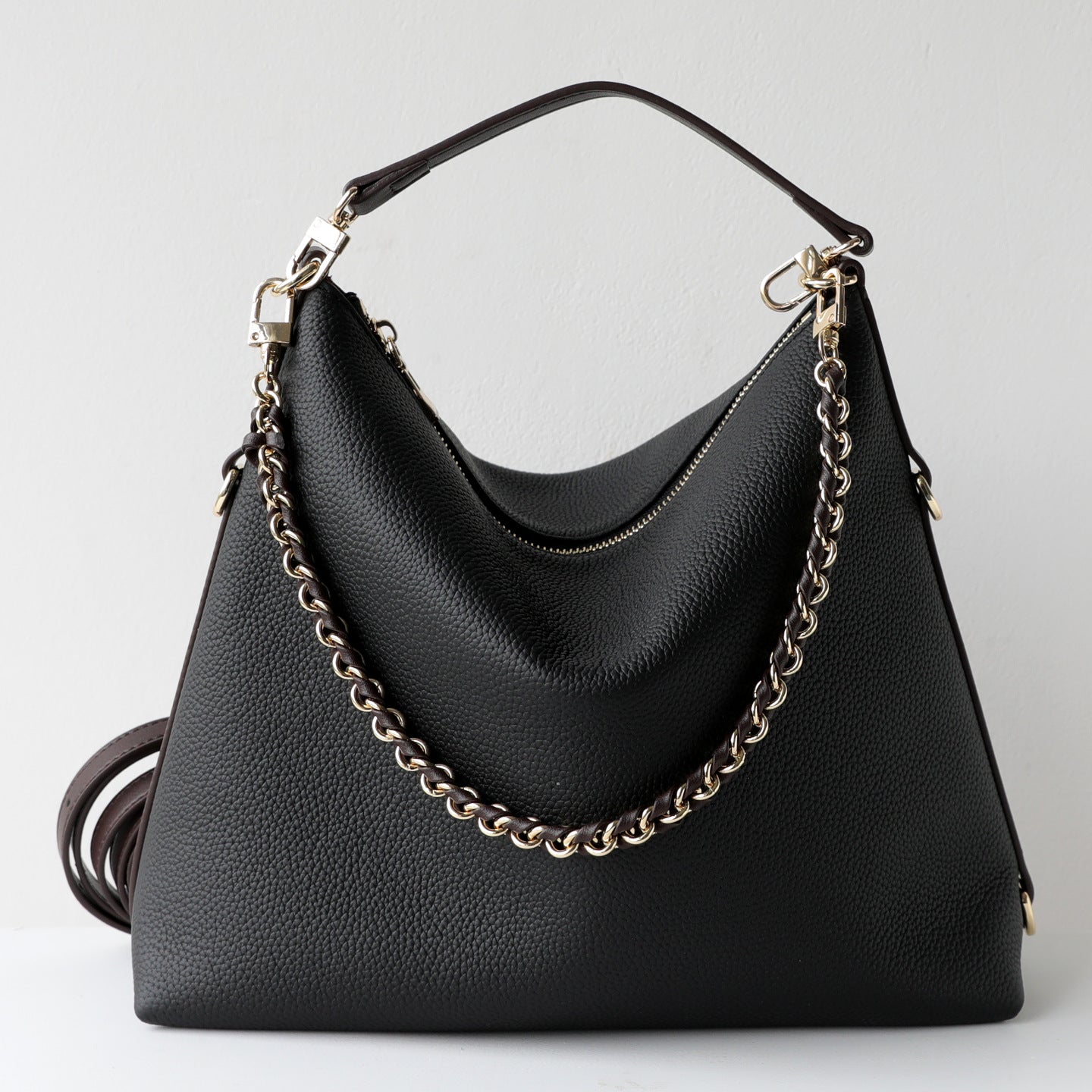Top Layer Cowhide Color-Block Tote Bag for Women Casual Commuter Shoulder Crossbody Handbag, Versatile Genuine Leather Purse with Fashion Design