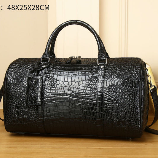 New Arrival Croc-Effect Large Travel Duffel Bag for Men, A Spacious Shoulder Crossbody Luggage with Trendy Casual Design, Perfect for Travel & Adventure