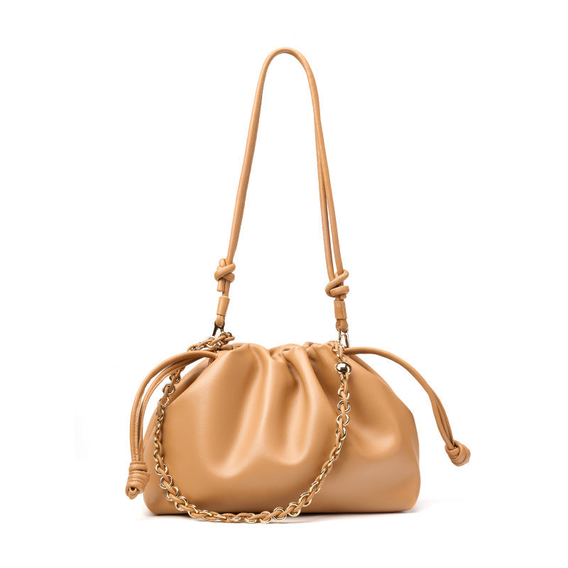Genuine Leather Large Capacity Cloud Dumpling Bag for Women, New Premium Commute Shoulder Crossbody Top Handle Purse, Versatile Everyday Handbag for Ladies