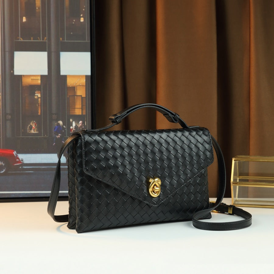Woven Envelope Clutch Bag for Women Multi-Functional Shoulder Crossbody Handbag, Versatile Purse with Textured Design