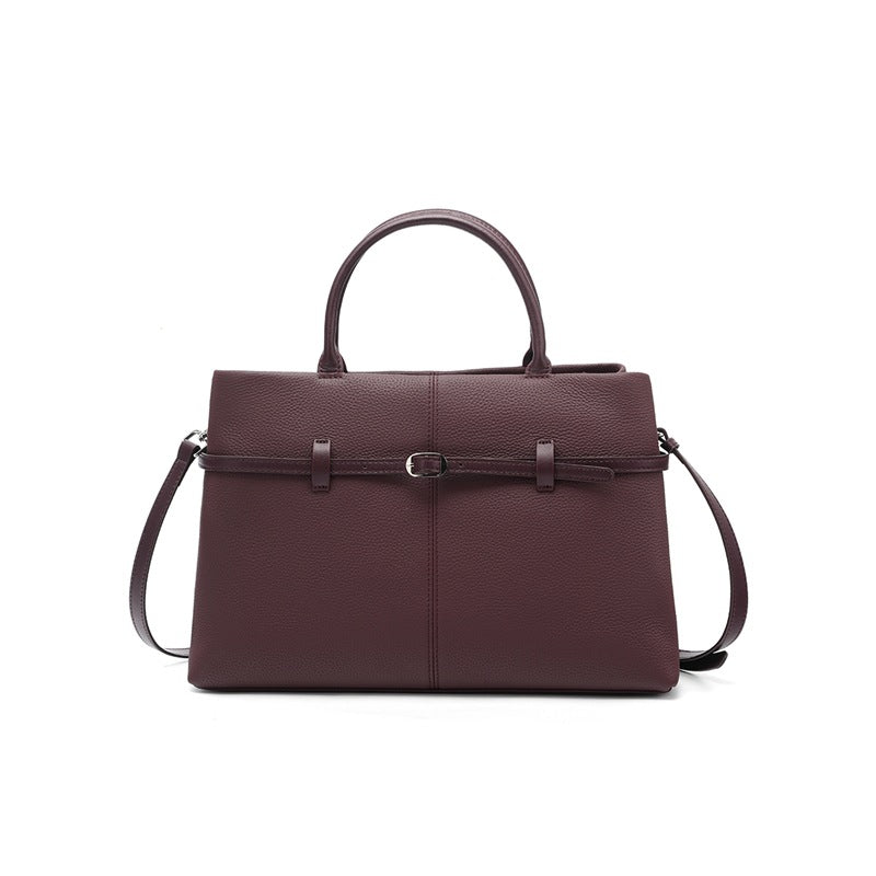 Genuine Top Layer Cowhide Large Capacity Handbag for Women, New Light Luxury Niche Shoulder Top Handle Purse, Premium Versatile Commute Bag for Ladies