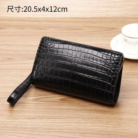 New Arrival Croc-Effect Long Clutch Wallet for Men, A Large Capacity Handheld Bag with Multiple Card Slots & Phone Pouch, Multi-Functional Design