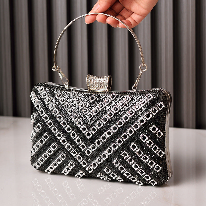 Dazzling Colorful Rhinestone Evening Bag for Women, A Premium Sparkly Banquet Purse with Fashionable Crystal Design, Perfect for Special Occasions
