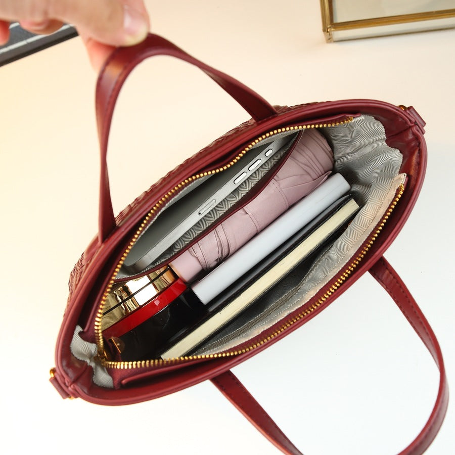 Woven Small Bucket Tote Bag for Women Versatile Commuter Shoulder Handbag, Korean Style Crossbody Purse with Natural Woven Texture