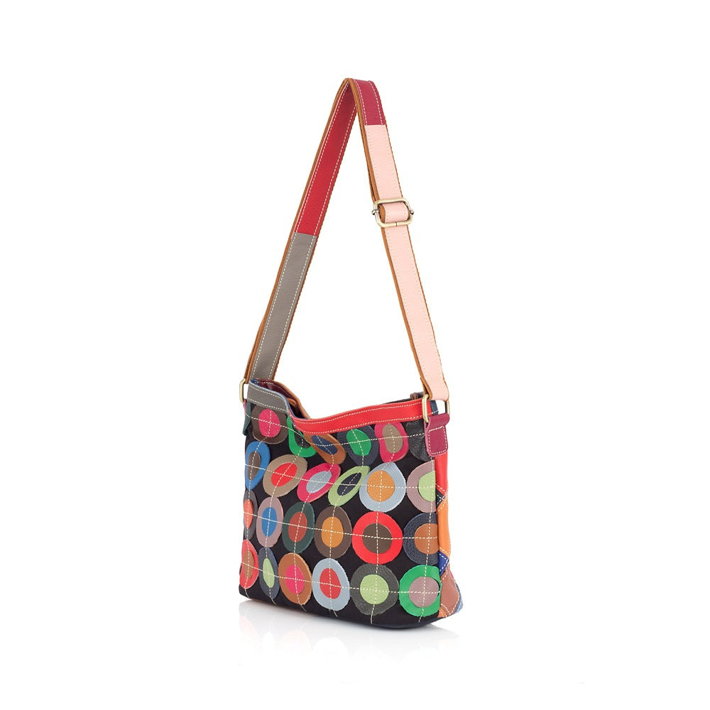 Premium Genuine Leather Patchwork Bag for Women | Handcrafted Color-Block Cross-Body Shoulder Handbag with Trendy Artistic Pattern | Unique Statement Purse with Vibrant Contrast Design | Must-Have Fashion Accessory for the Style-Conscious Woman