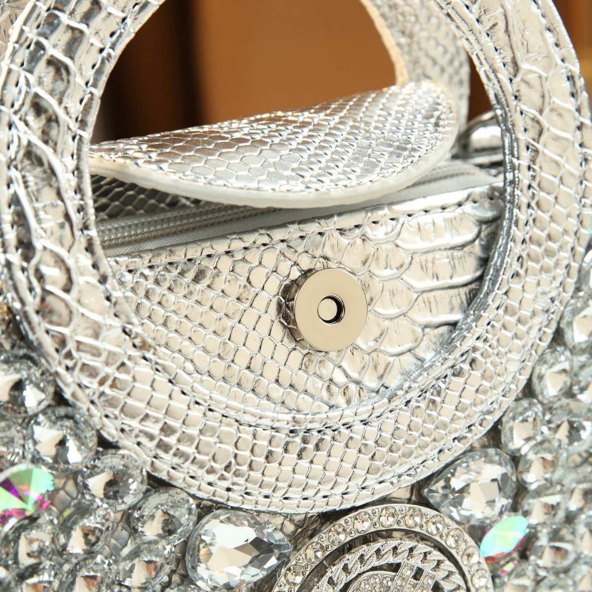 Dollar Rhinestone Evening Bag for Women Full Crystal Embellished Party Handbag, Premium Sparkling Purse with Glamorous Design