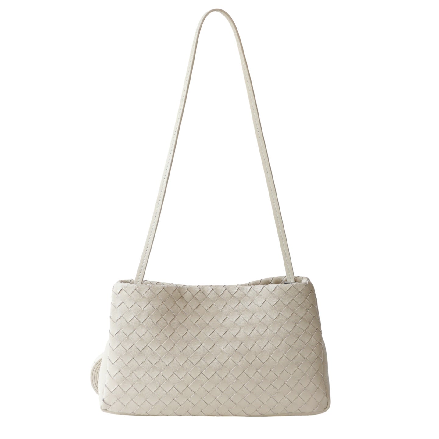 Sheepskin Woven Mini Square Bag for Women Double Strap Shoulder Crossbody Handbag, Premium Genuine Leather Purse with Artisan Texture